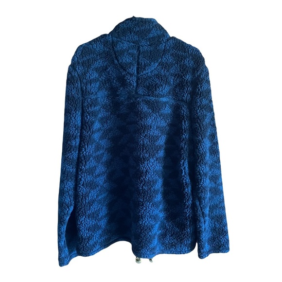 Natural Blue mens Blue Textured Sweater 1/4 zip fleece size large - Picture 2 of 6